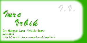 imre vrbik business card